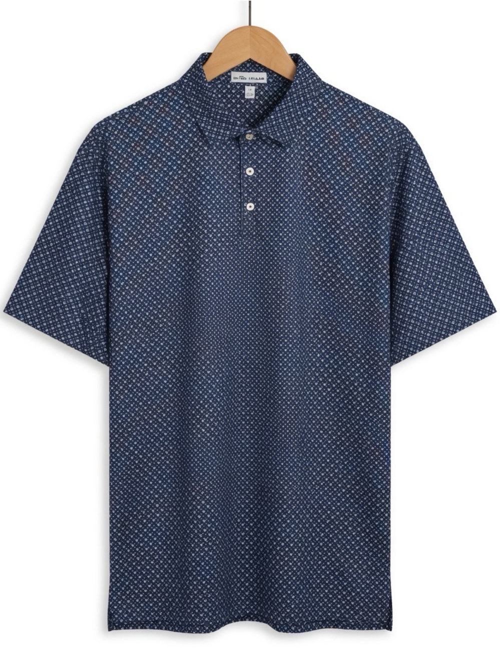 Peter Millar Navy Geometric Pattern Polo Shirt Mens XXL Summer Comfort